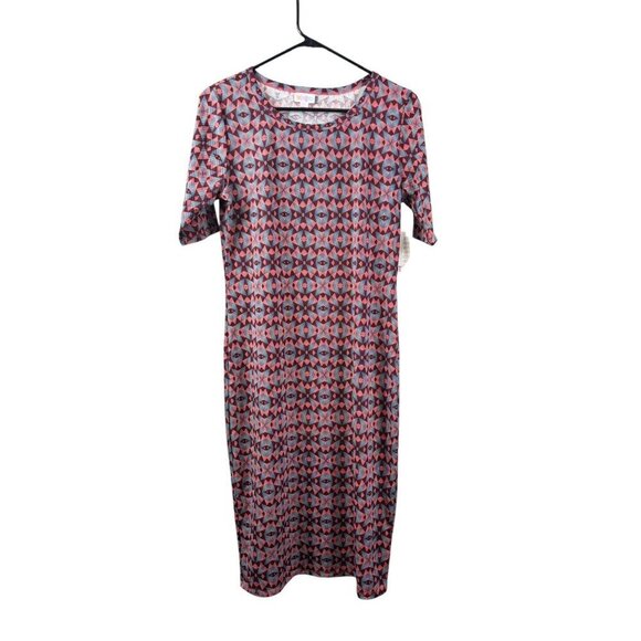LuLaRoe Julia Women’s Red & Navy Blue Dress - Picture 2 of 9